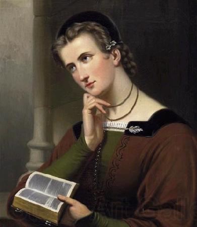 unknow artist Portrait of a young woman with Bible